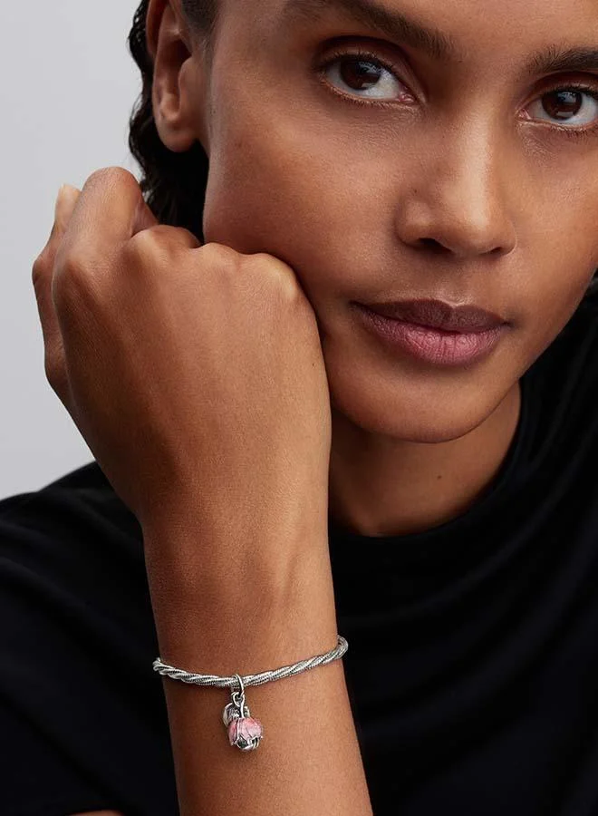 PANDORA  Two-Tone Blooming Flower Dangle Charm for Women | Best Price UAE